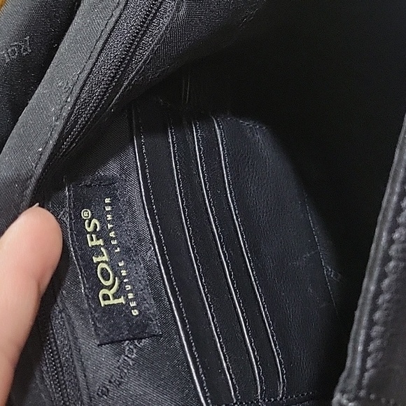 ROLFS Soft black leather shoulder bag Dimensions 10 in X 10 in X 3.5 in - Picture 12 of 16